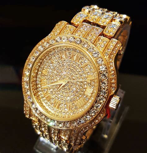 fake gold diamond watches mens|affordable iced out watches.